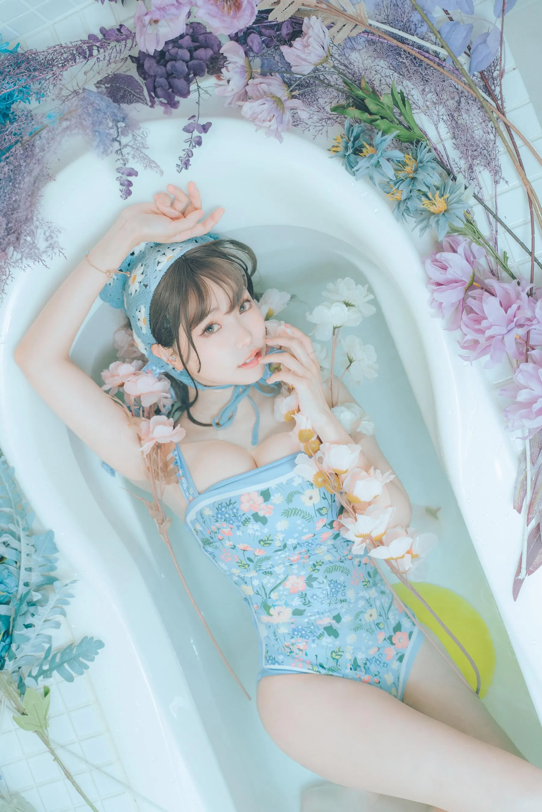 ElyEE子 – NO.122 2023.august D-復古水藍花 Vintage Aqua Blossom [39P]插图3
